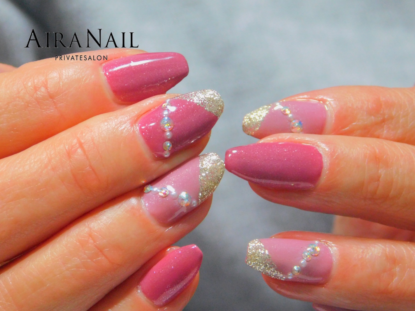 ピンクワンカラーネイル 参宮橋 代々木 北参道 ネイルサロン Aira Nail アイラネイル